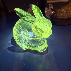 Vintage Bunny Rabbit on a Nest glows